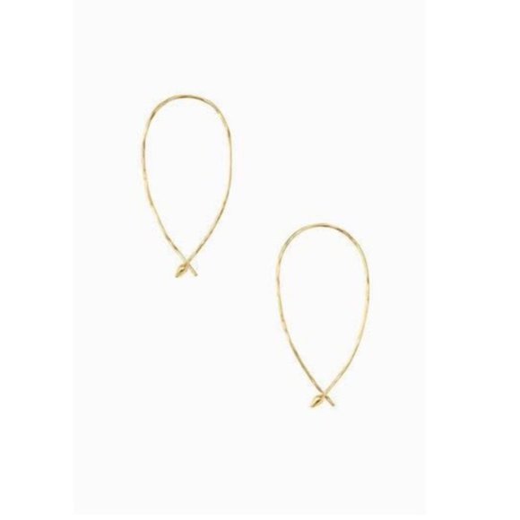 :: Stella & Dot | [GOLD] Hammered Wire Small Hoops Retired - Picture 5 of 9